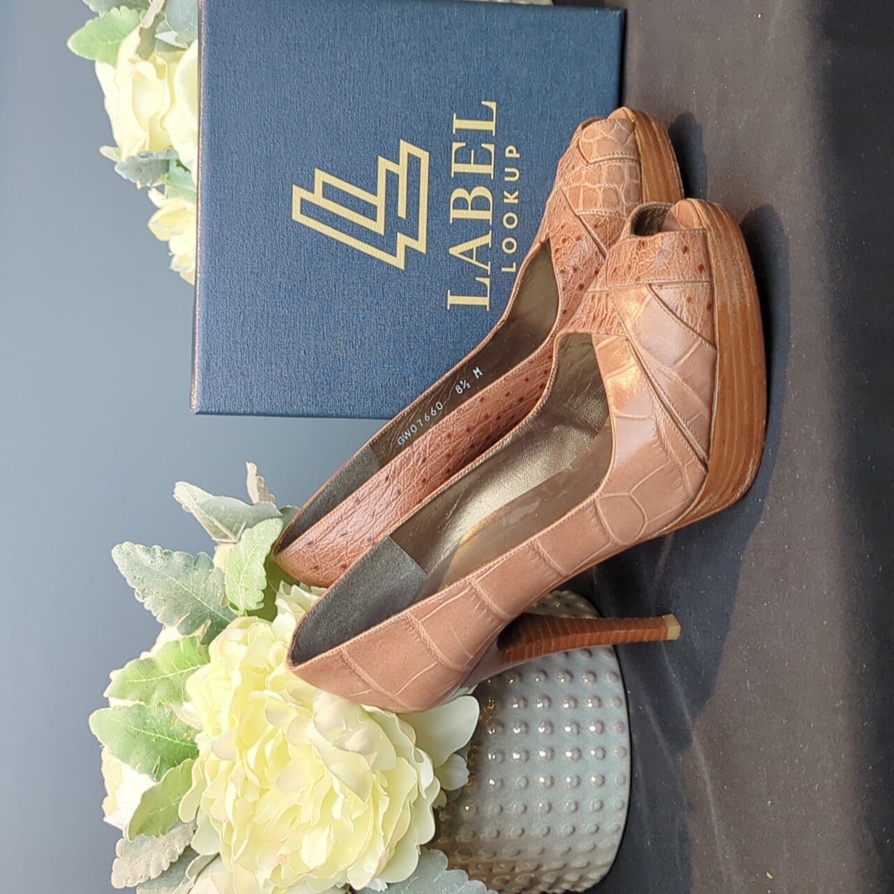 Stuart Weitzman Croc Style Pumps